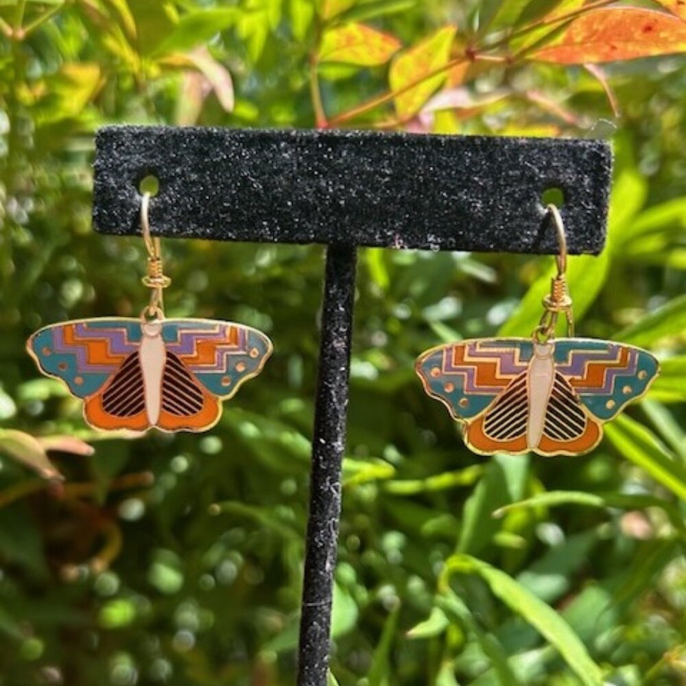 Laurel Burch PAPILLON Butterfly Cloisonne Enamel EARRINGS